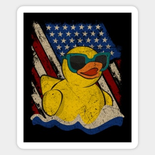 Vintage USA Flag Patriotic Rubber Duck Sticker